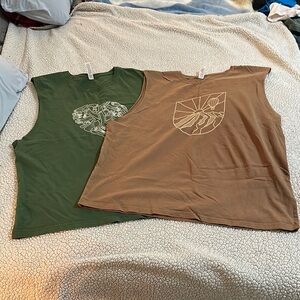 Zyia Green and Brown Graphic Sleeveless Tops Size XXL